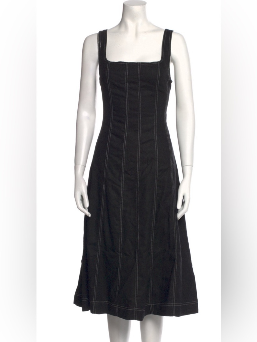 Black Square-Neck A-Line Dress